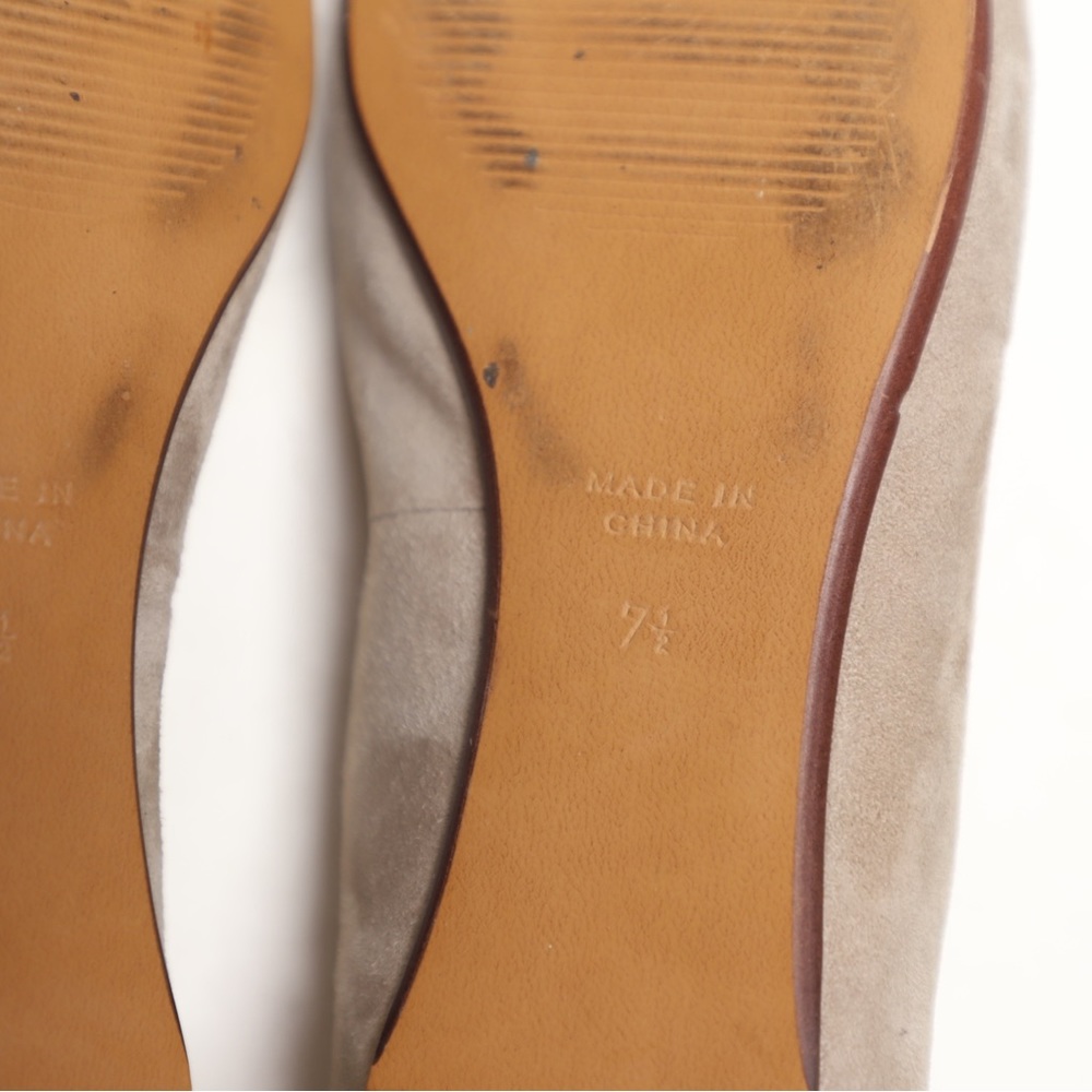 Madewell Beige Tan Sidewalk Skimmer Suede Flats Slip On Shoes. - Picture 9 of 9
